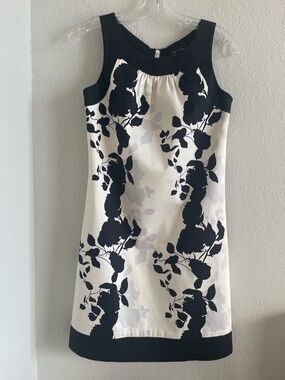 Max & Cleo Black and White Floral A-Line Shift Dress